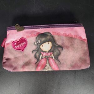 Santoro London Gorjuss Cosmetic Bag Pink 9x5 Zipper Pouch